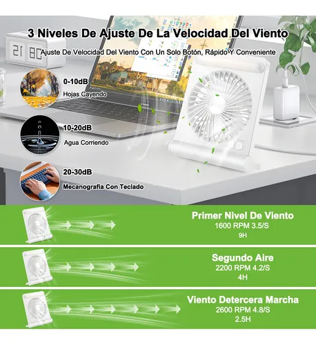 Foto 4 | Ventilador Portátil Xtellar Recargable Ventilador De Piso Con Luz