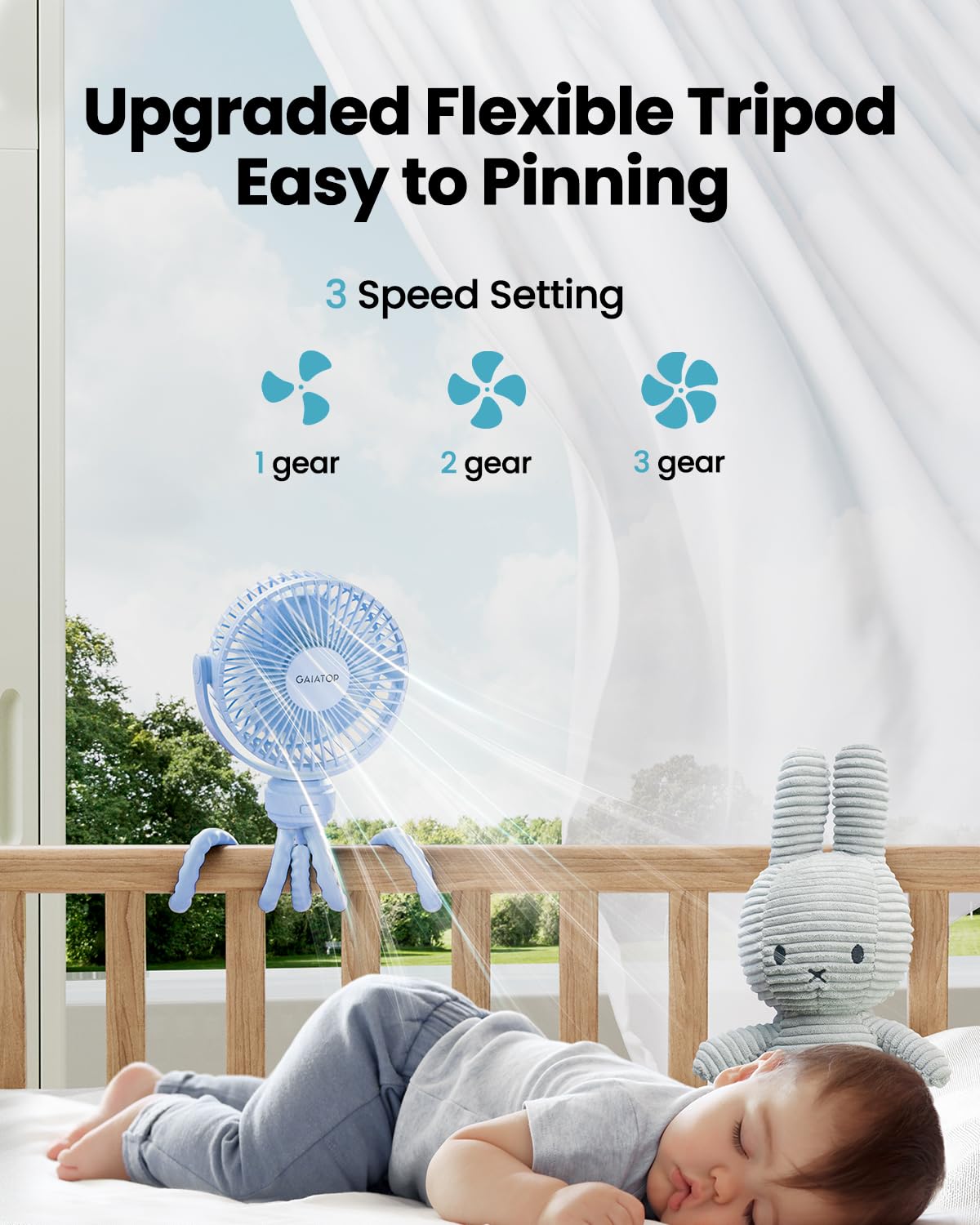 Foto 4 pulgar | Ventilador Portátil Gaiatop Mini Con Batería Portátil De 3 Velocidades  Color Azul - Venta Internacional.