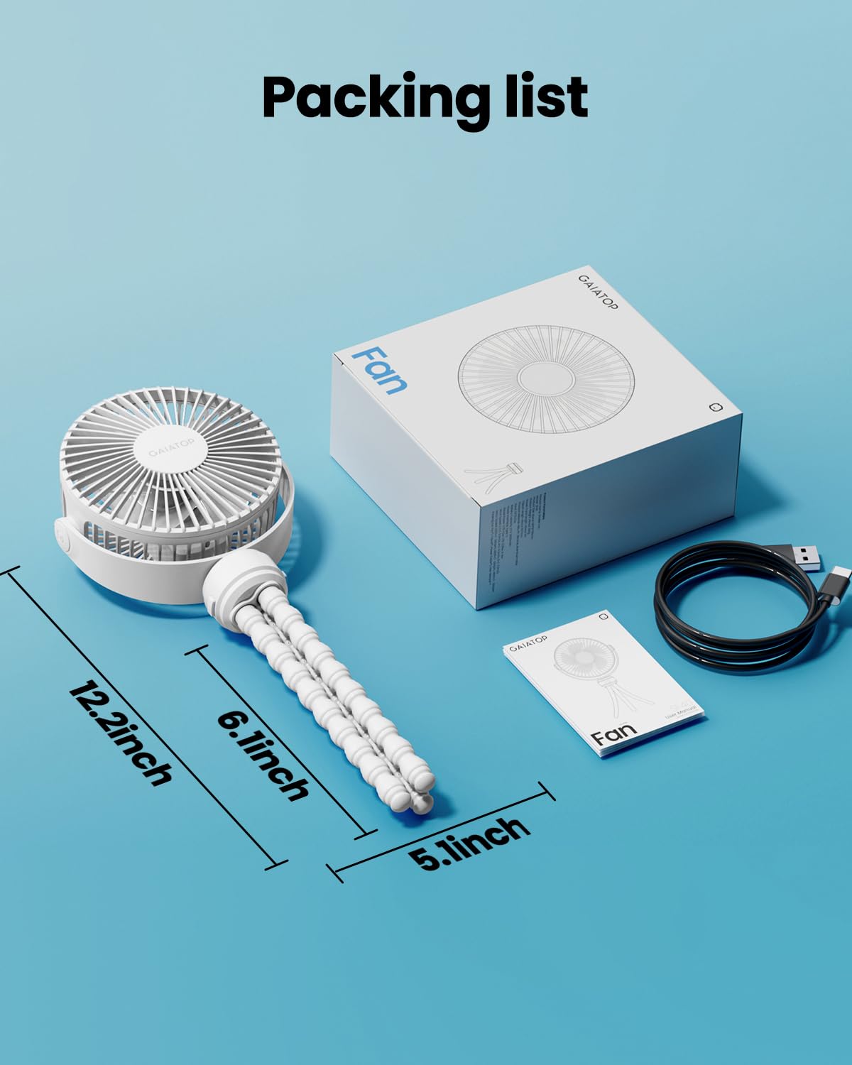 Foto 8 pulgar | Ventilador Portátil Gaiatop Mini Con Batería Recargable  Color Blanco - Venta Internacional.