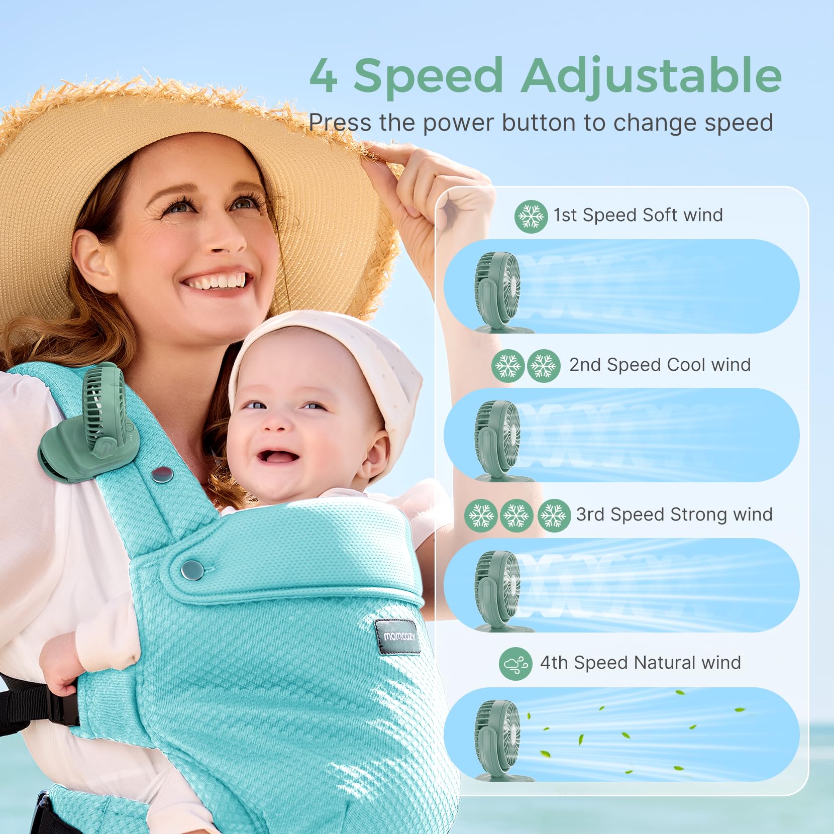 Foto 4 pulgar | Miniventilador Portátil Momcozy De 4 Velocidades Con Clip  120 G  Recargable - Venta Internacional.