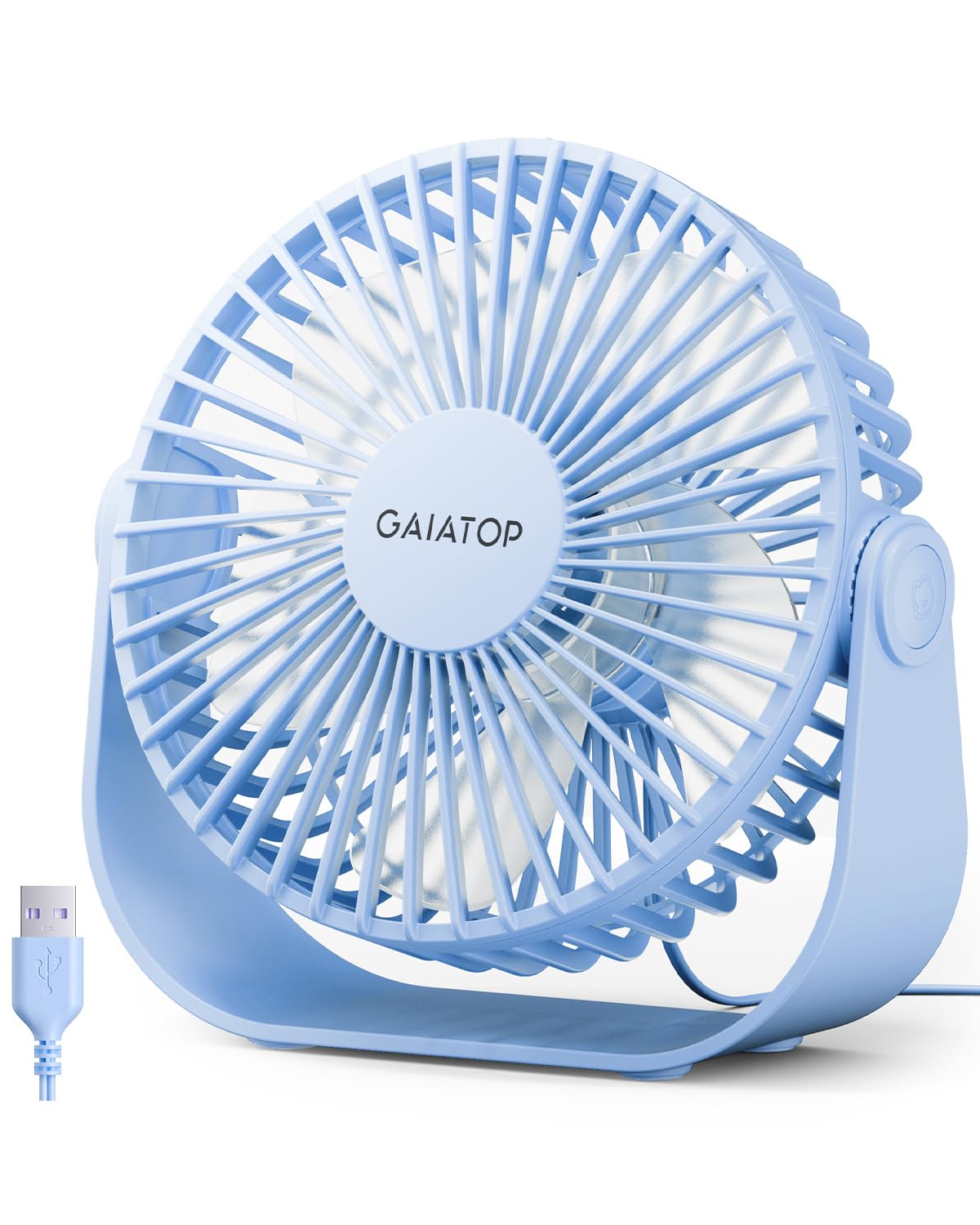 Foto 2 pulgar | Ventilador De Escritorio Gaiatop Usb Con Rotación De 90° Y 3 Velocidades  Color Azul - Venta Internacional.