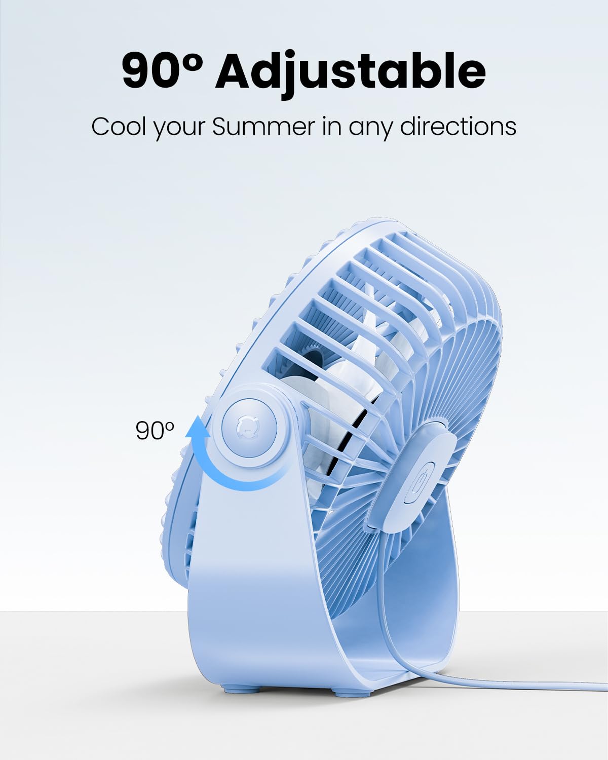 Foto 6 pulgar | Ventilador De Escritorio Gaiatop Usb Con Rotación De 90° Y 3 Velocidades  Color Azul - Venta Internacional.