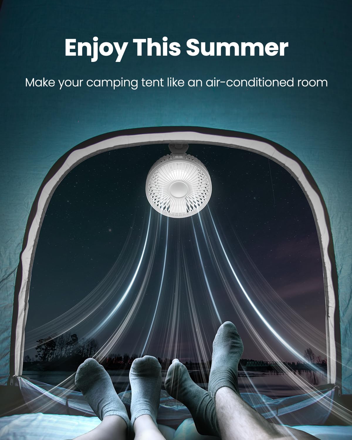 Foto 7 | Ventilador De Cochecito Gaiatop Oscilante Con Luz Nocturna Led Blanca - Venta Internacional.