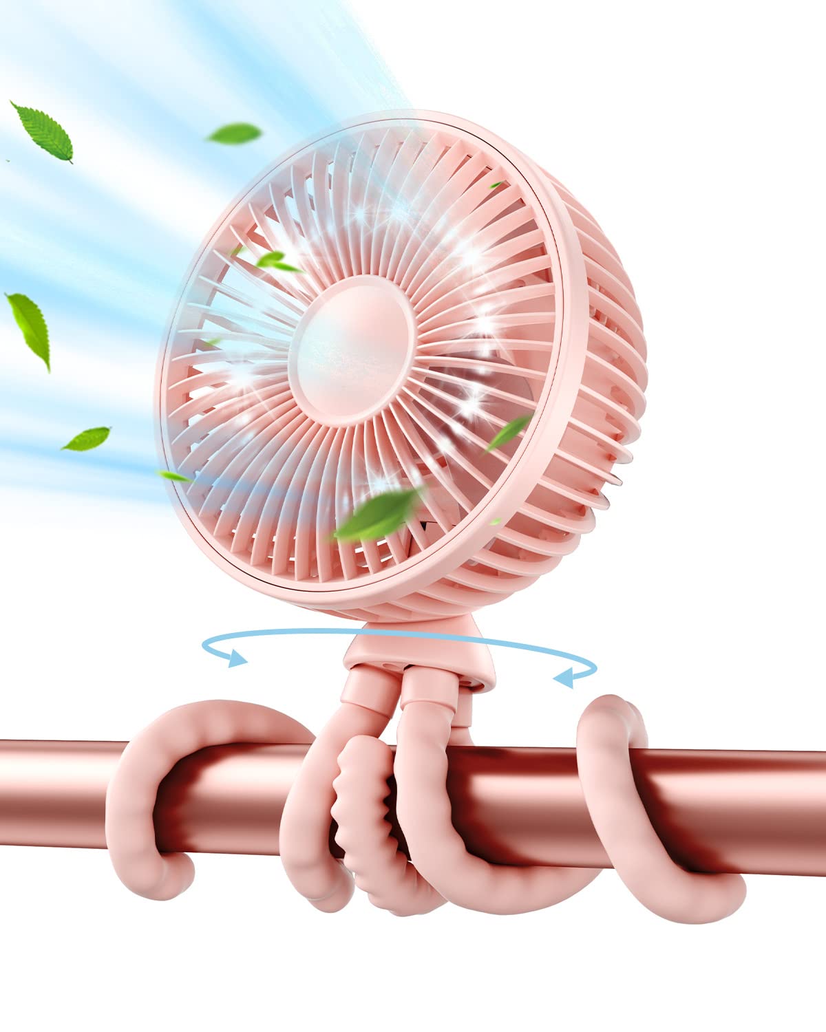 Foto 1 | Ventilador De Cochecito Gaiatop Portátil Oscilante De 4000 Mah Con Color Rosa Claro - Venta Internacional.