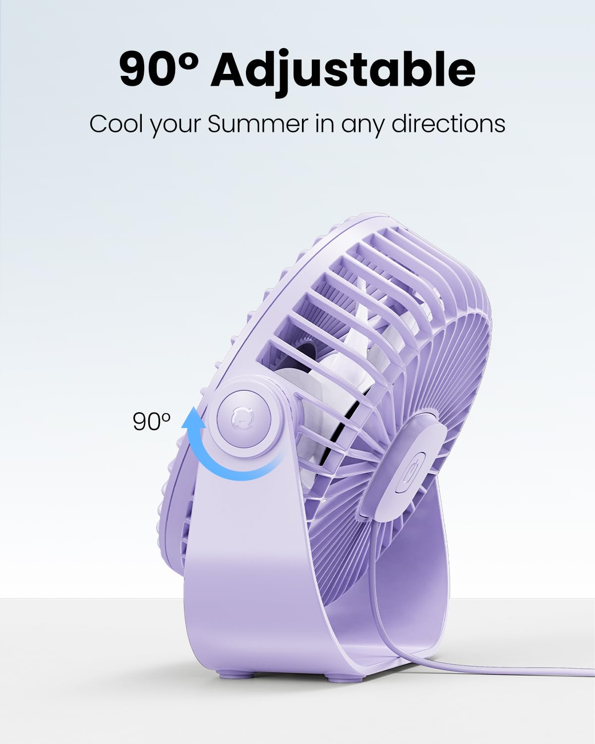 Foto 6 pulgar | Ventilador De Escritorio Gaiatop Usb Con Rotación De 90°  3 Velocidades  4 8 M/s  Morado - Venta Internacional.