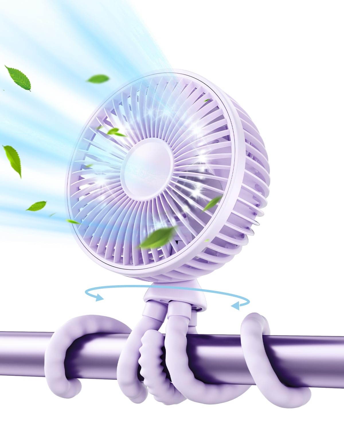 Foto 2 pulgar | Ventilador De Cochecito Gaiatop Oscilante Con Luz Nocturna Led Violeta - Venta Internacional.