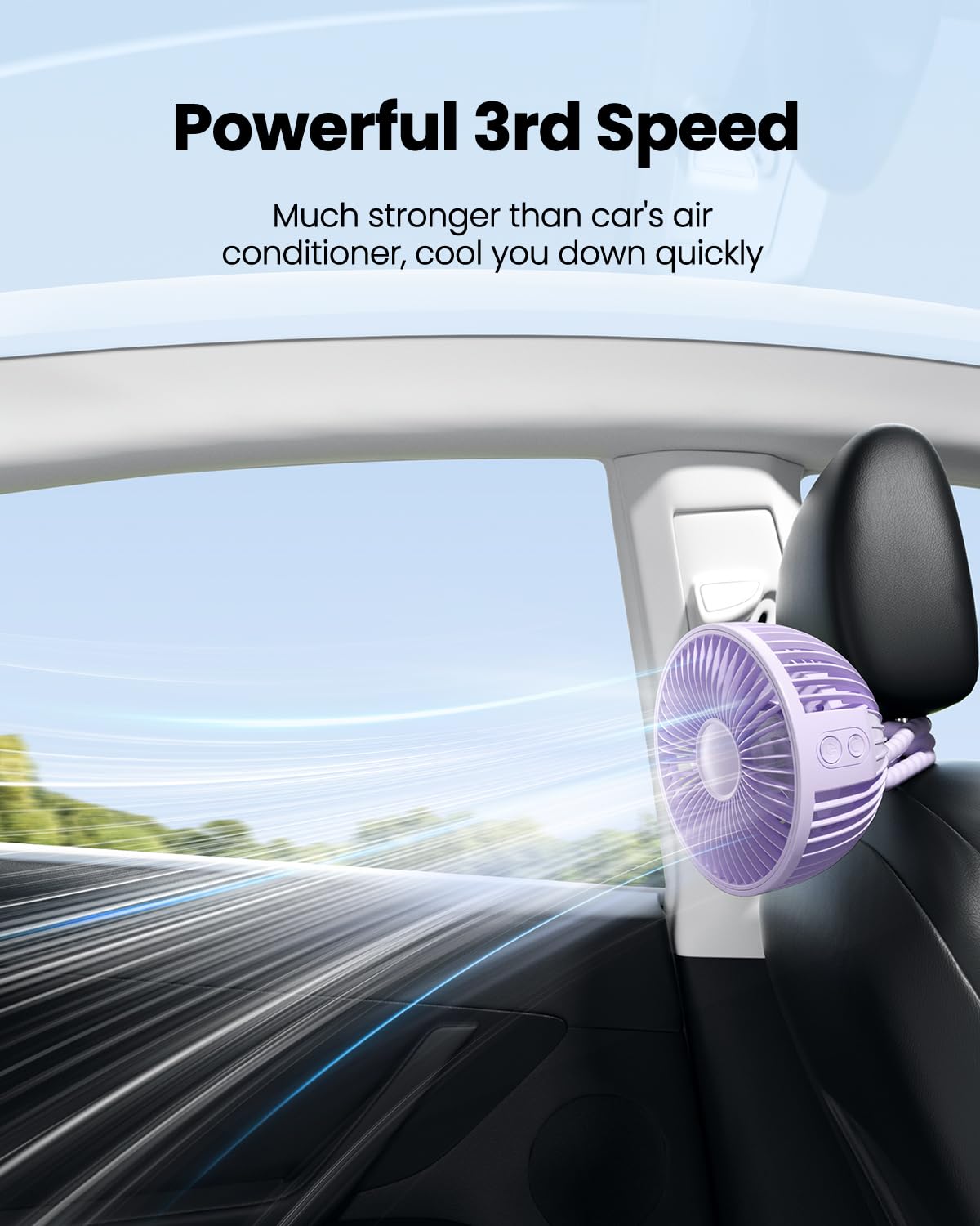 Foto 6 | Ventilador De Cochecito Gaiatop Oscilante Con Luz Nocturna Led Violeta - Venta Internacional.
