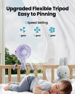 Foto 3 | Mini Ventilador Eléctrico Gaiatop Con Rotación De 360 Grados Recargable Color Morado - Venta Internacional.