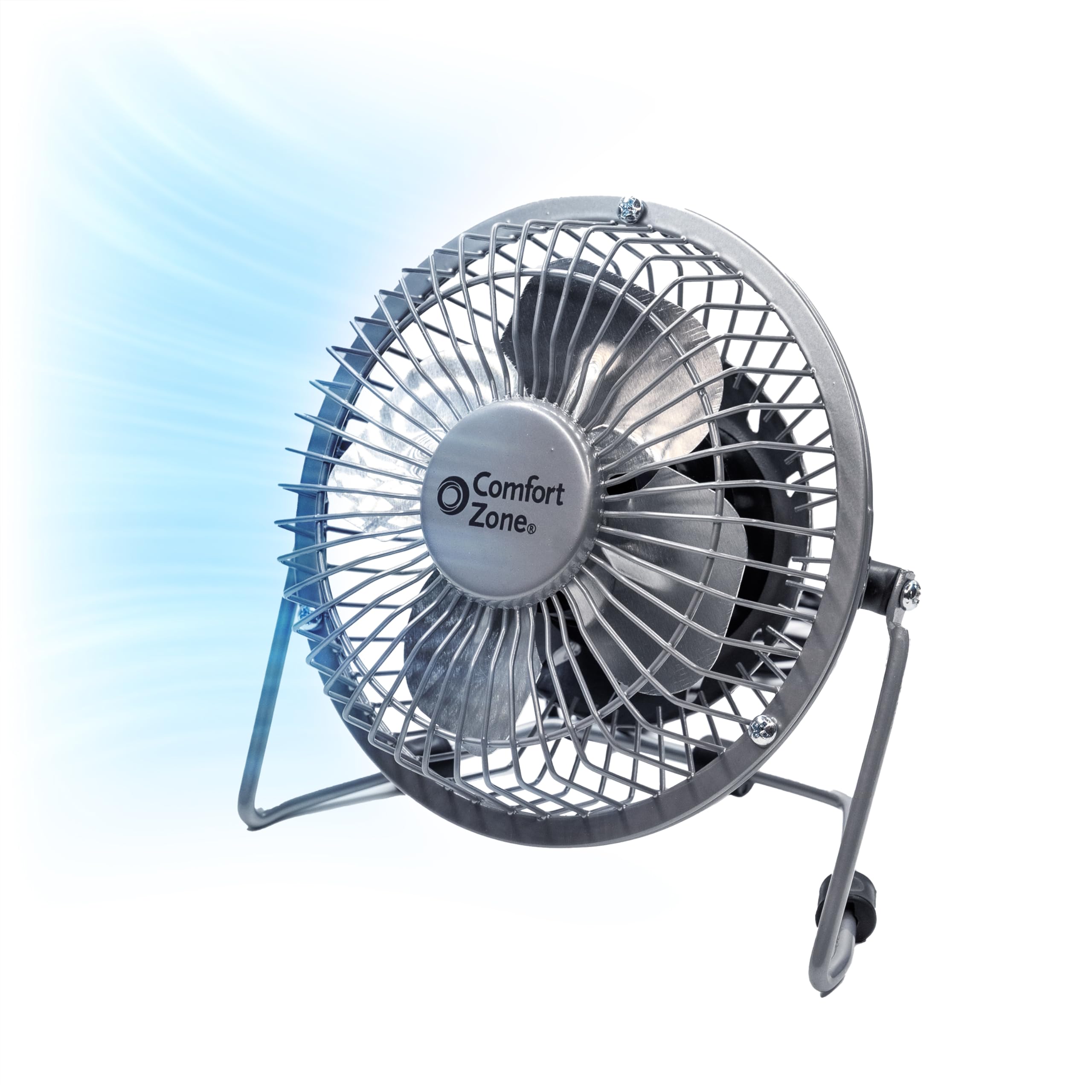 Foto 1 | Ventilador De Escritorio Comfort Zone Totalmente Metálico De 10 Cm Con Usb O Cable De Alimentación - Venta Internacio