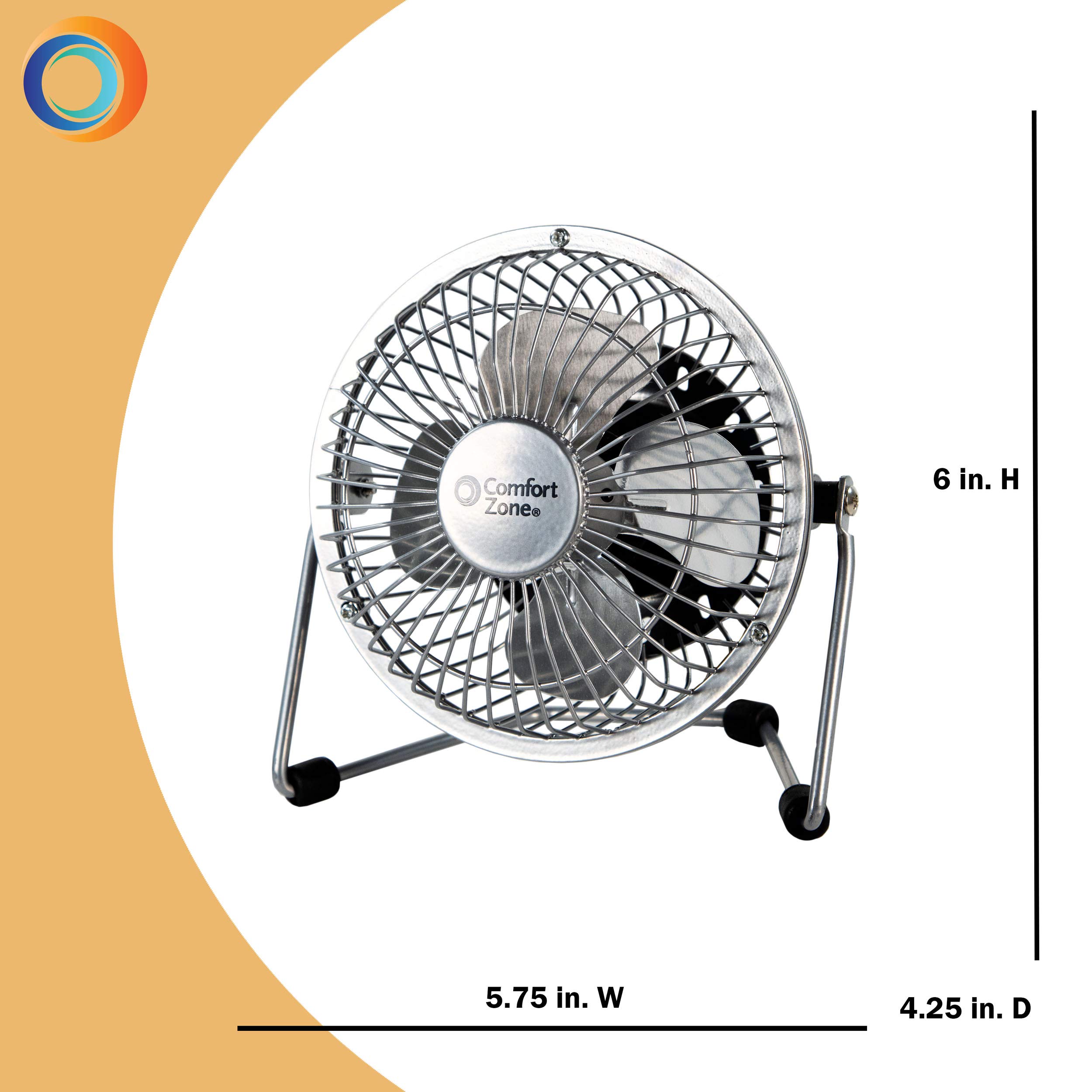 Foto 4 pulgar | Ventilador De Escritorio Comfort Zone Totalmente Metálico De 10 Cm Con Usb O Cable De Alimentación - Venta Internacio
