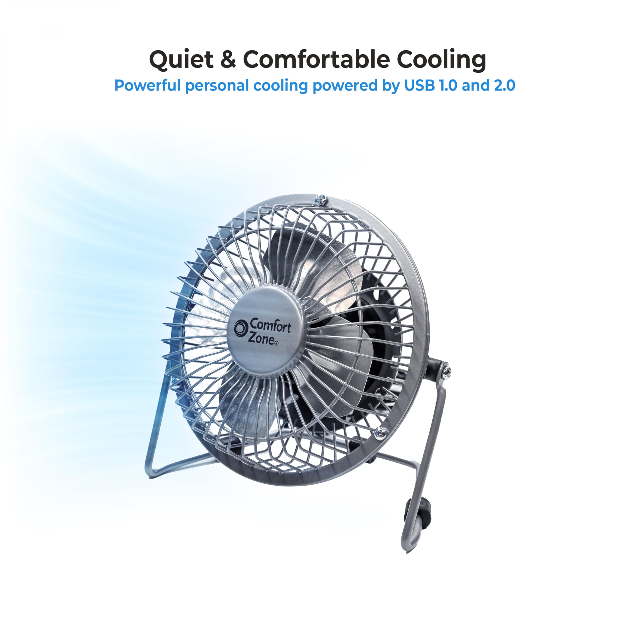 Foto 7 | Ventilador De Escritorio Comfort Zone Totalmente Metálico De 10 Cm Con Usb O Cable De Alimentación - Venta Internacio