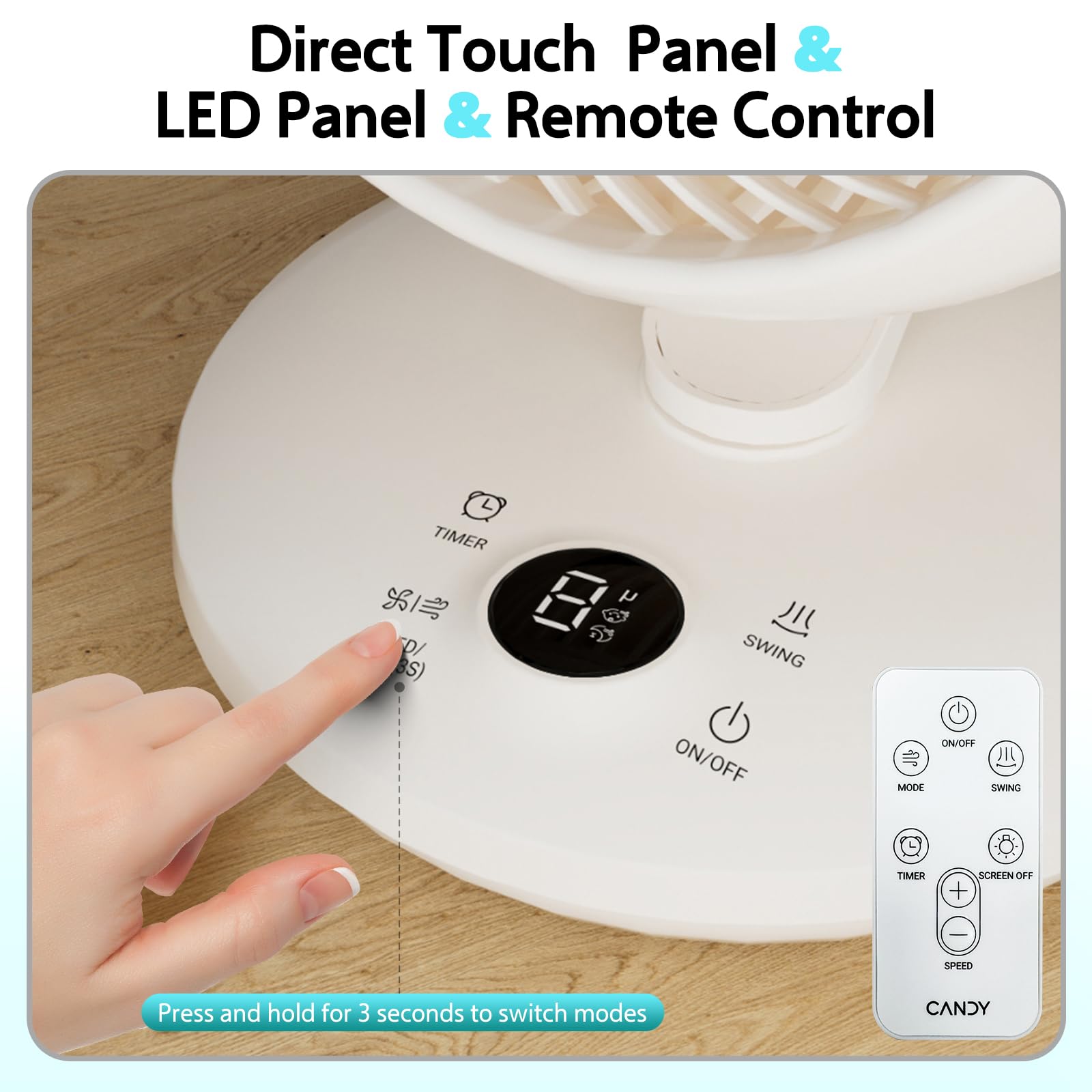 Foto 7 pulgar | Ventilador De Mesa Candy Para Dormitorio Oscilante Con Mando A Distancia - Venta Internacional.