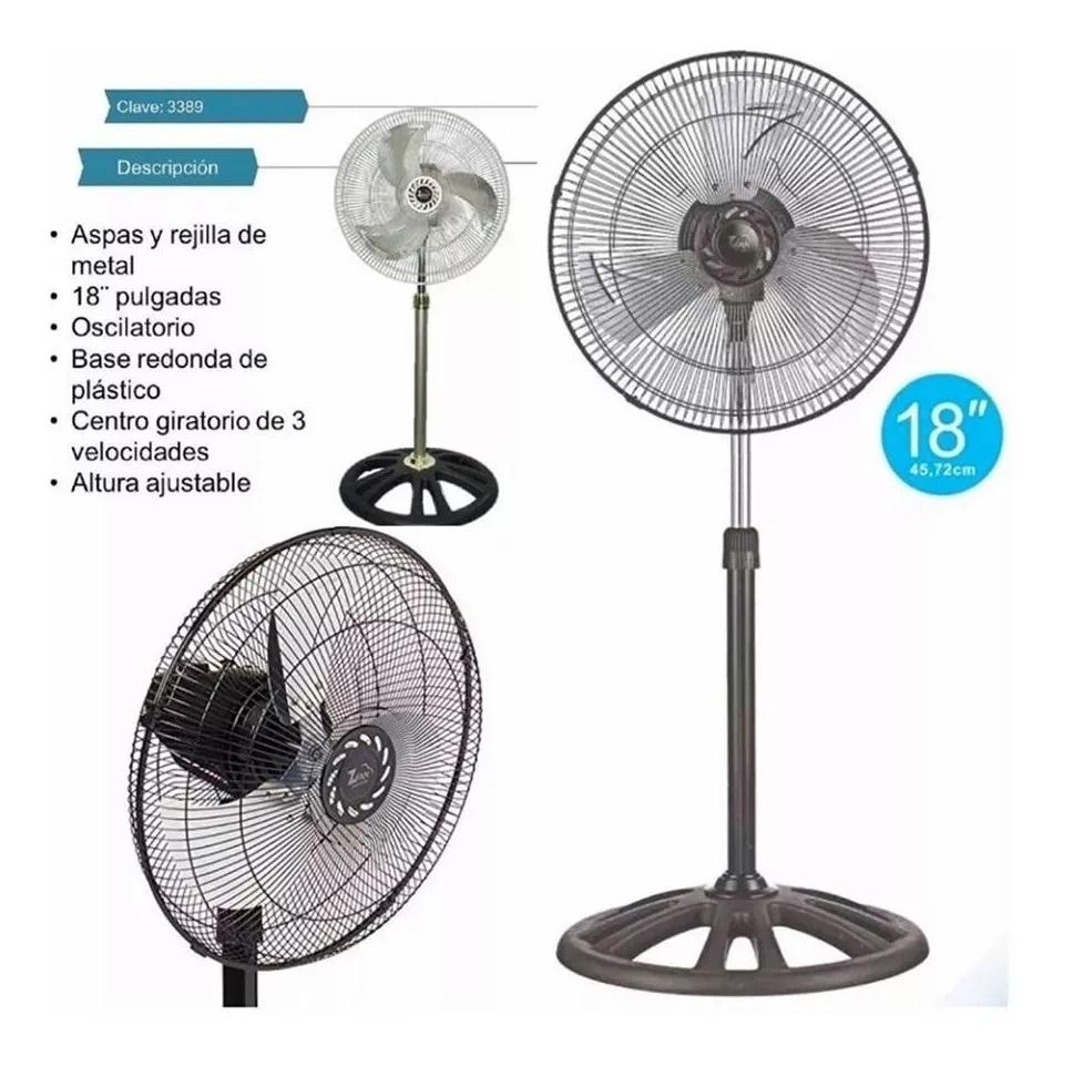 Foto 4 pulgar | Ventilador Pedestal Mytek 3389 18 Pul Z-Fan Metal Industrial color Negro