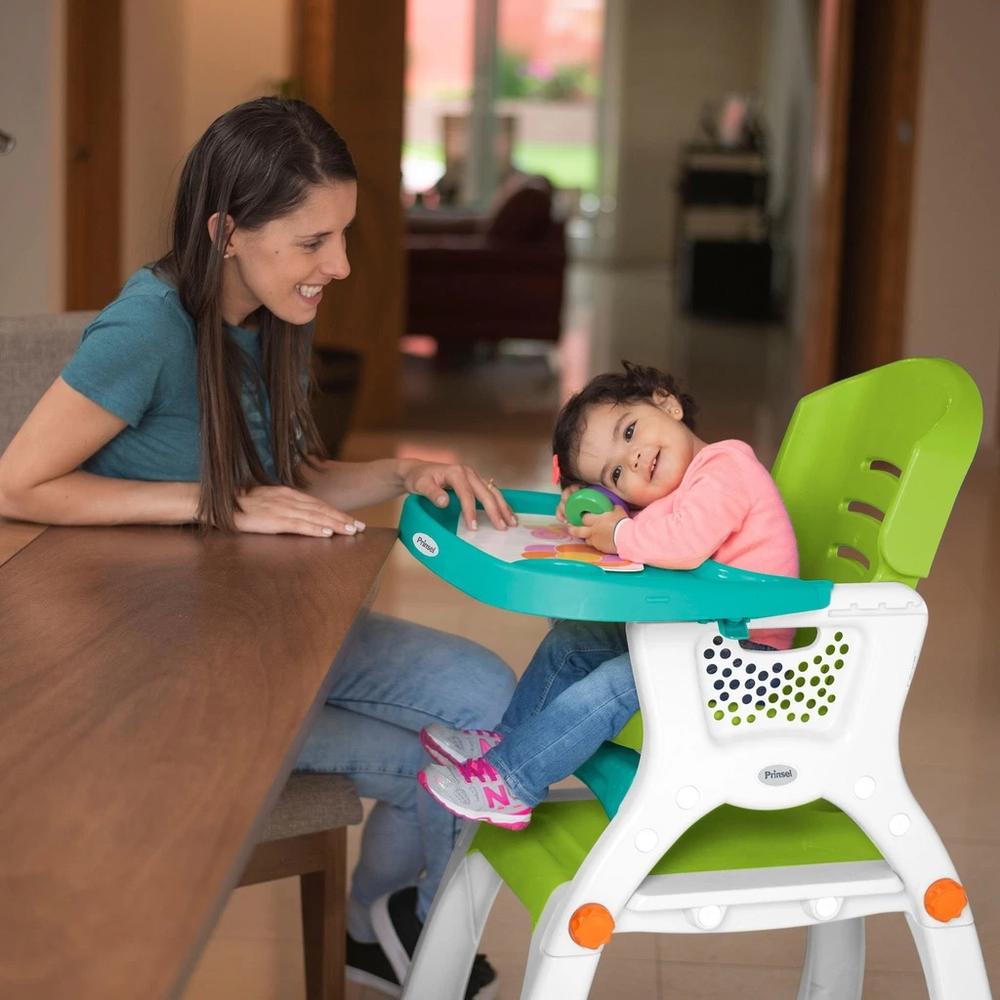 Foto 5 pulgar | Silla Periquera Bebé Prinsel Caddy con Mesa Actividades Verde