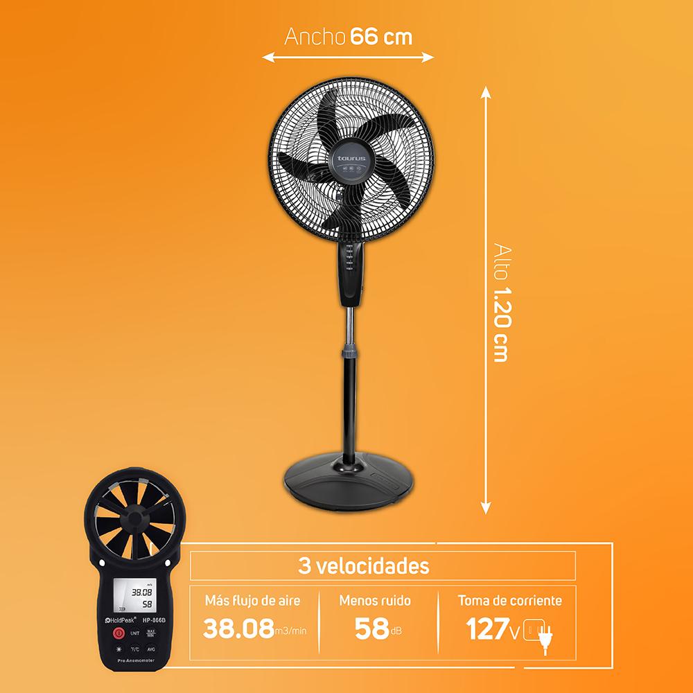 Foto 5 pulgar | Ventilador de Pedestal Taurus Turbo100 color Negro