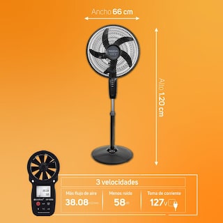Foto 4 | Ventilador de Pedestal Taurus Turbo100 color Negro