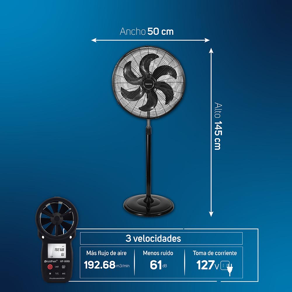 Foto 5 pulgar | Ventilador de Pedestal Taurus Air Force color Negro