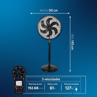 Foto 4 | Ventilador de Pedestal Taurus Air Force color Negro