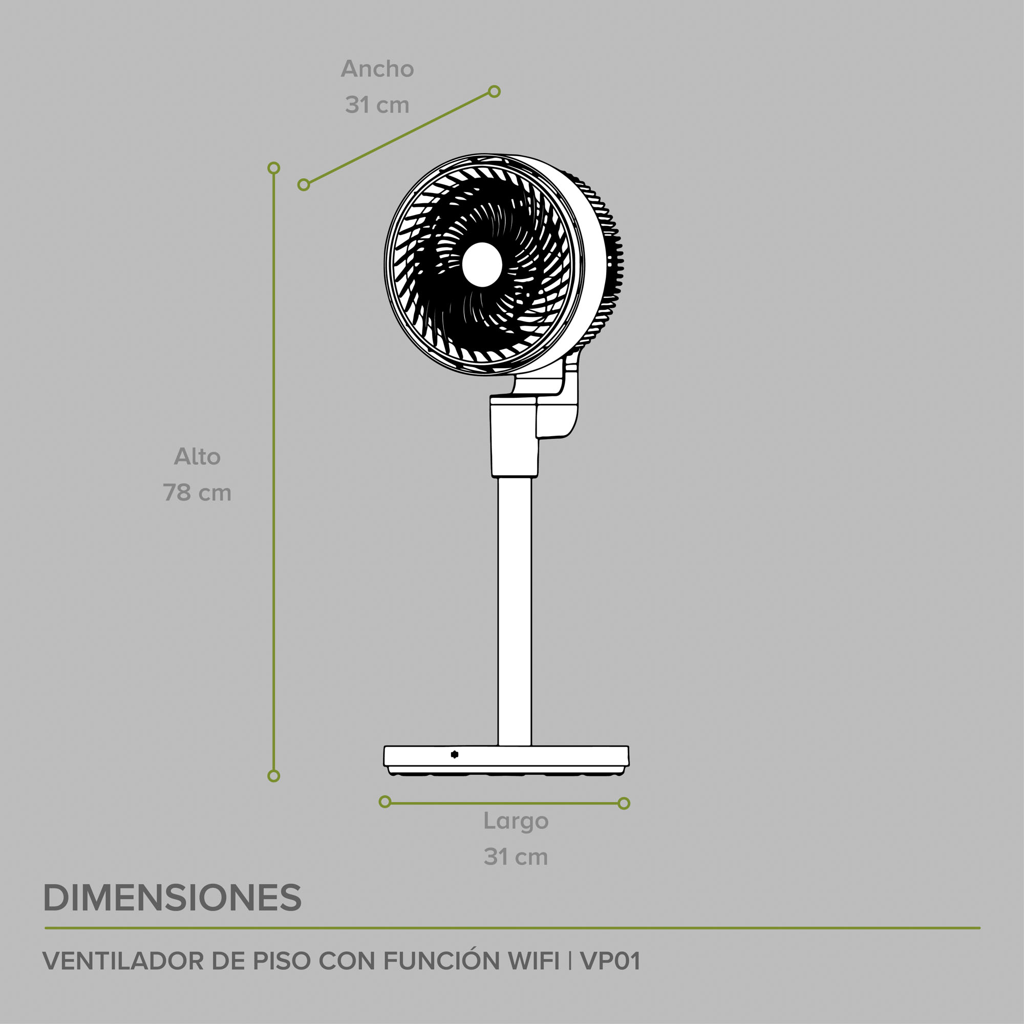 Foto 4 pulgar | Ventilador de Pie Avera VP01 color Blanco