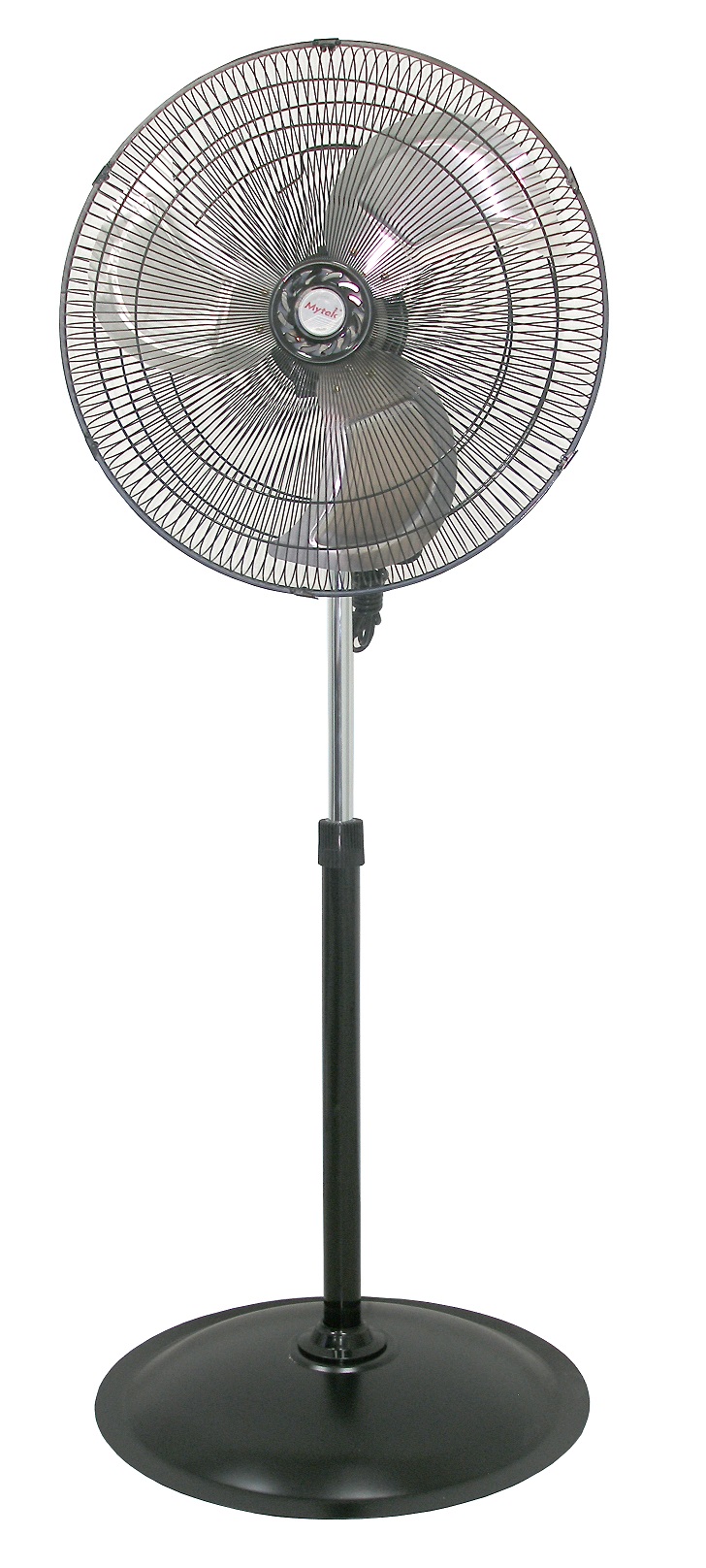 Ventilador de Pie Mytek 3317 color Negro con 3 Aspas color Plateado de Metal 20 de Diámetro 127 V