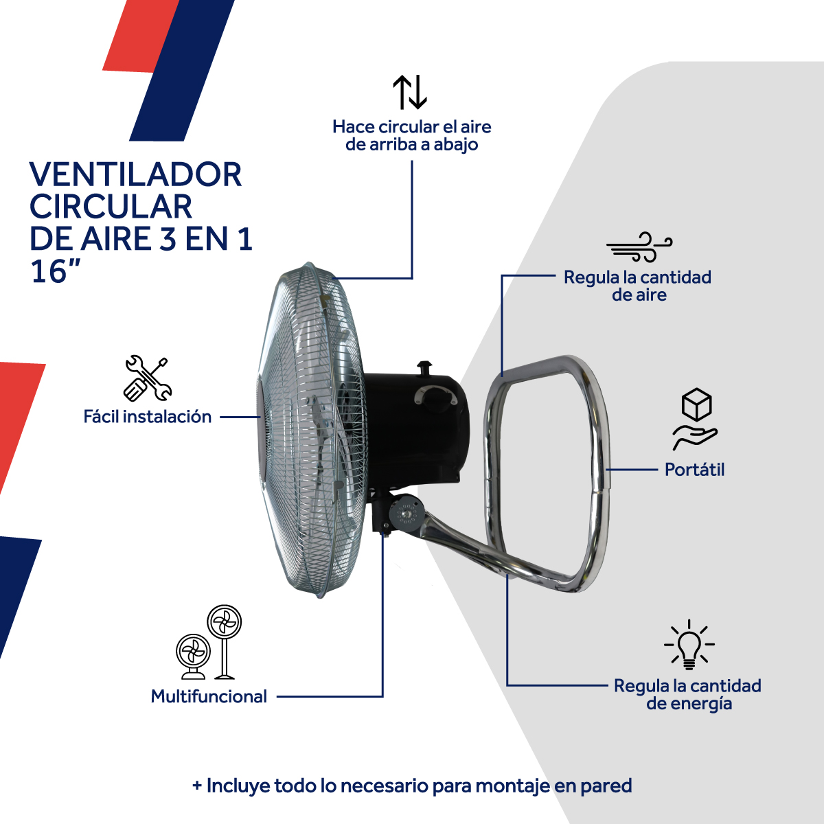 Foto 8 pulgar | Ventilador Oscilante CNX ABA-003 16" color Negro
