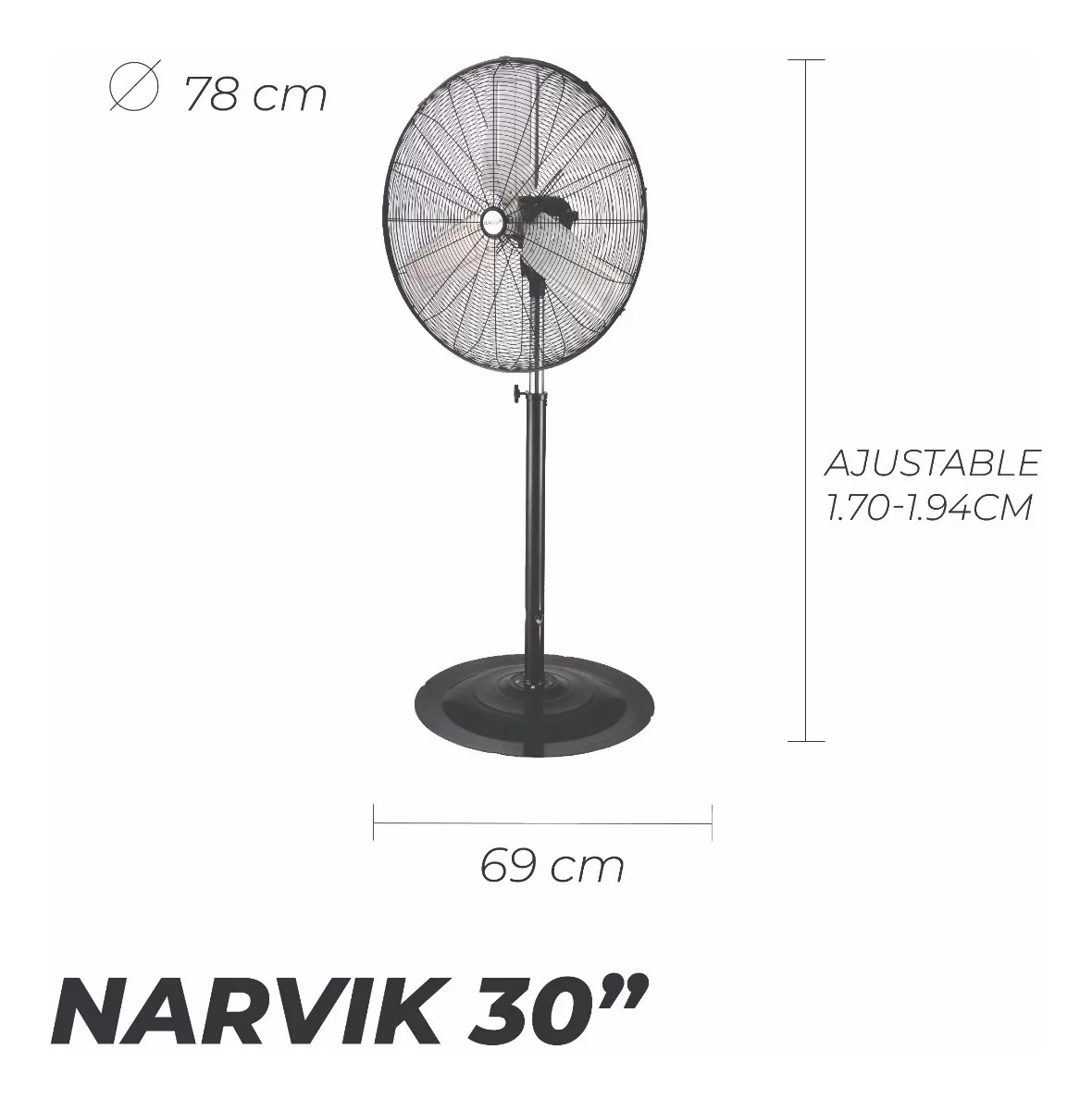 Foto 7 pulgar | Ventilador de Pie Industrial Narvik 30" color Negro Aspas Metálicas