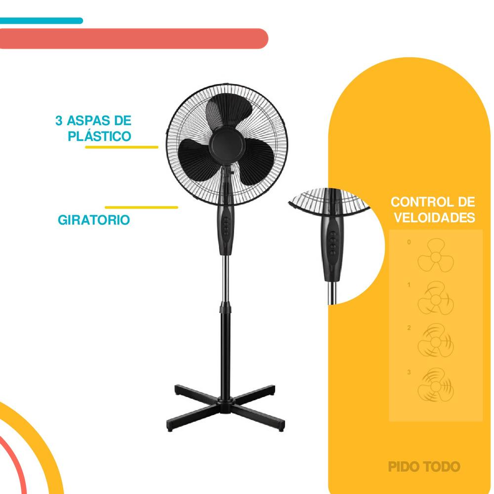 Foto 5 | Ventilador de Pedestal Sky Care 16" Giratorio color Negro