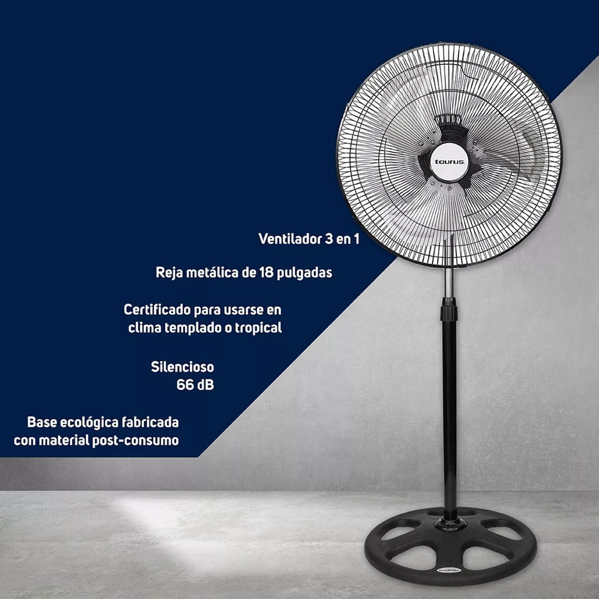 Foto 7 pulgar | Ventilador Metálico 18'' 3 en 1 Taurus Marte 3 Velocidades