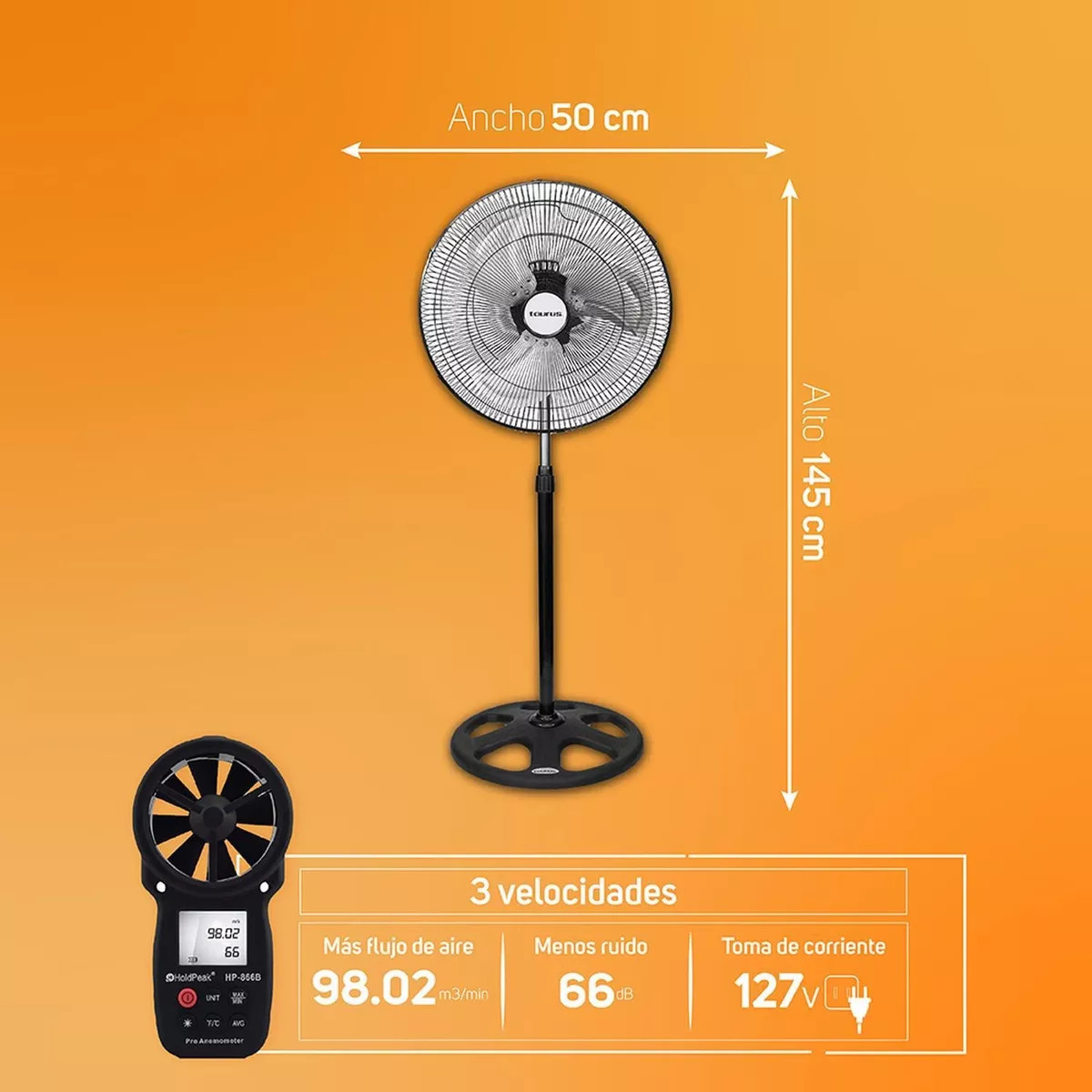Foto 8 pulgar | Ventilador Metálico 18'' 3 en 1 Taurus Marte 3 Velocidades