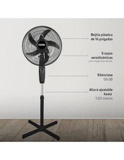 Foto 4 | Ventilador de Pedestal Taurus Práctika color Negro