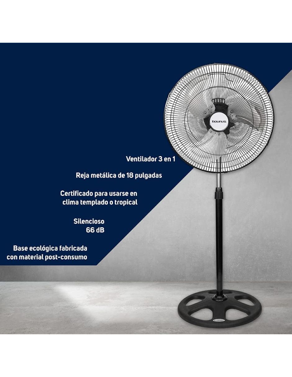 Foto 6 pulgar | Ventilador de Pedestal Taurus Marte color Negro