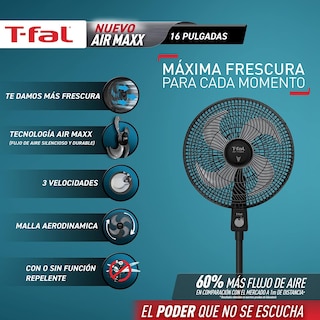 Foto 4 | Ventilador de Pedestal T-fal Ve3171x0 color Negro