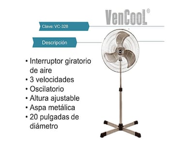 Foto 3 | Ventilador Vencool Vc3283328 20'' Metálico tipo Industrial