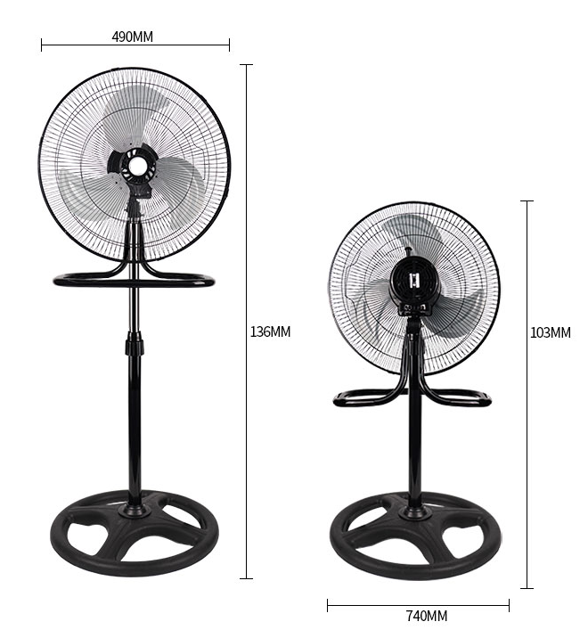 Foto 5 pulgar | Ventilador 3 en 1  Pie Pared y Piso Metálico 2 piezas