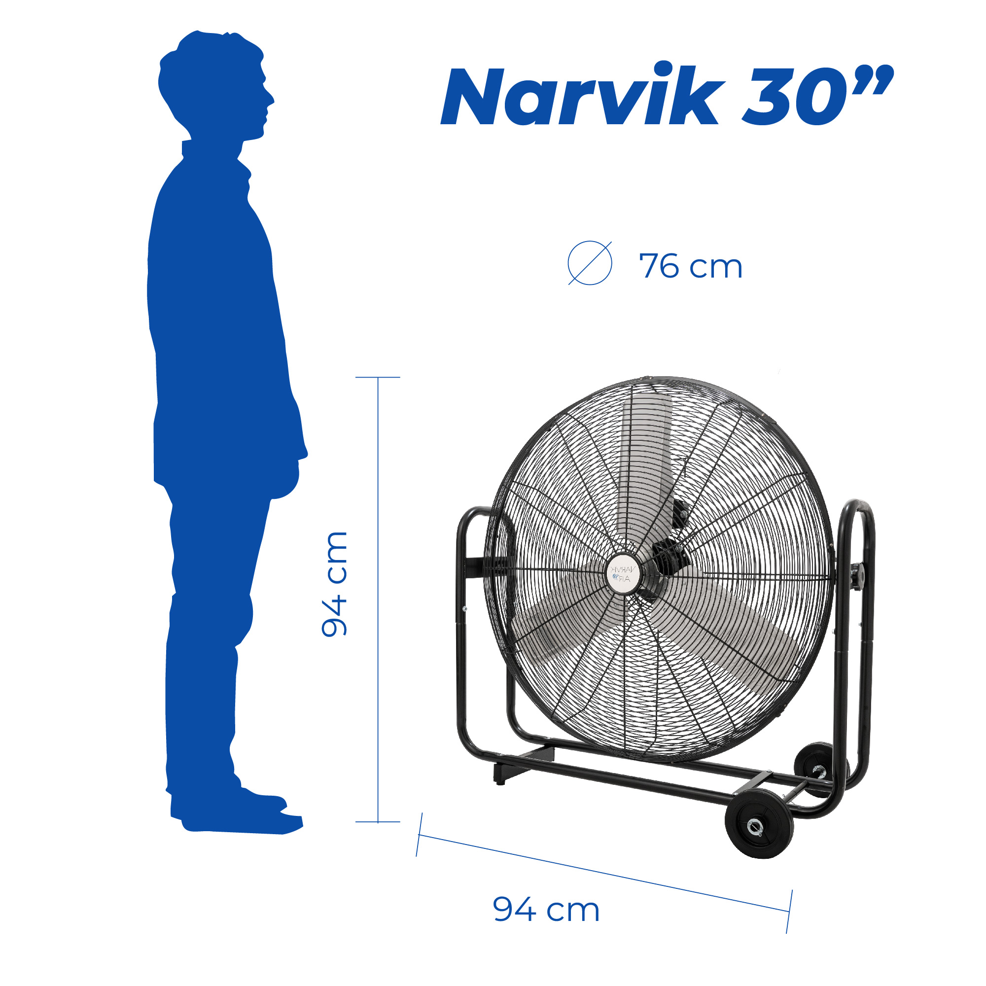 Foto 5 | Ventilador Industrial de Piso Narvik De 30'' Metálico 230w