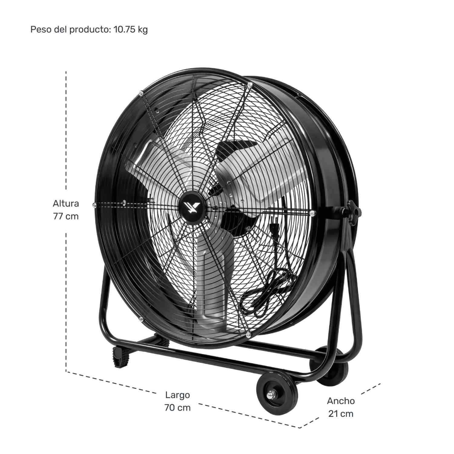 Foto 7 pulgar | Ventilador Industrial 2 Velocidades Gutstark Negro 180 w