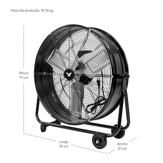 Foto 6 | Ventilador Industrial 2 Velocidades Piso Metal Negro 180 W 30' Gutstark