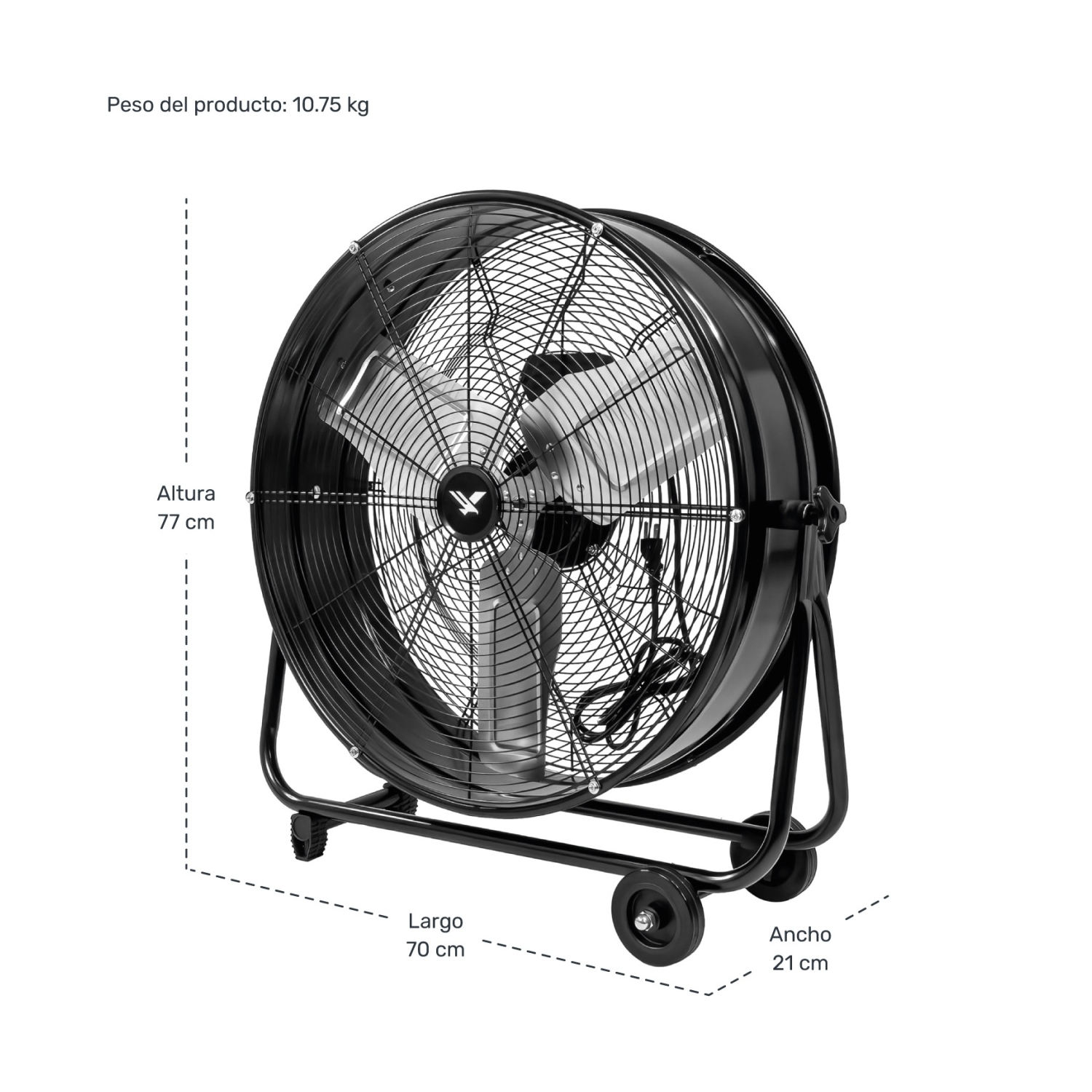 Foto 8 | Ventilador industrial 2 Velocidades Piso Metal Negro 180 W 30' Gutstark