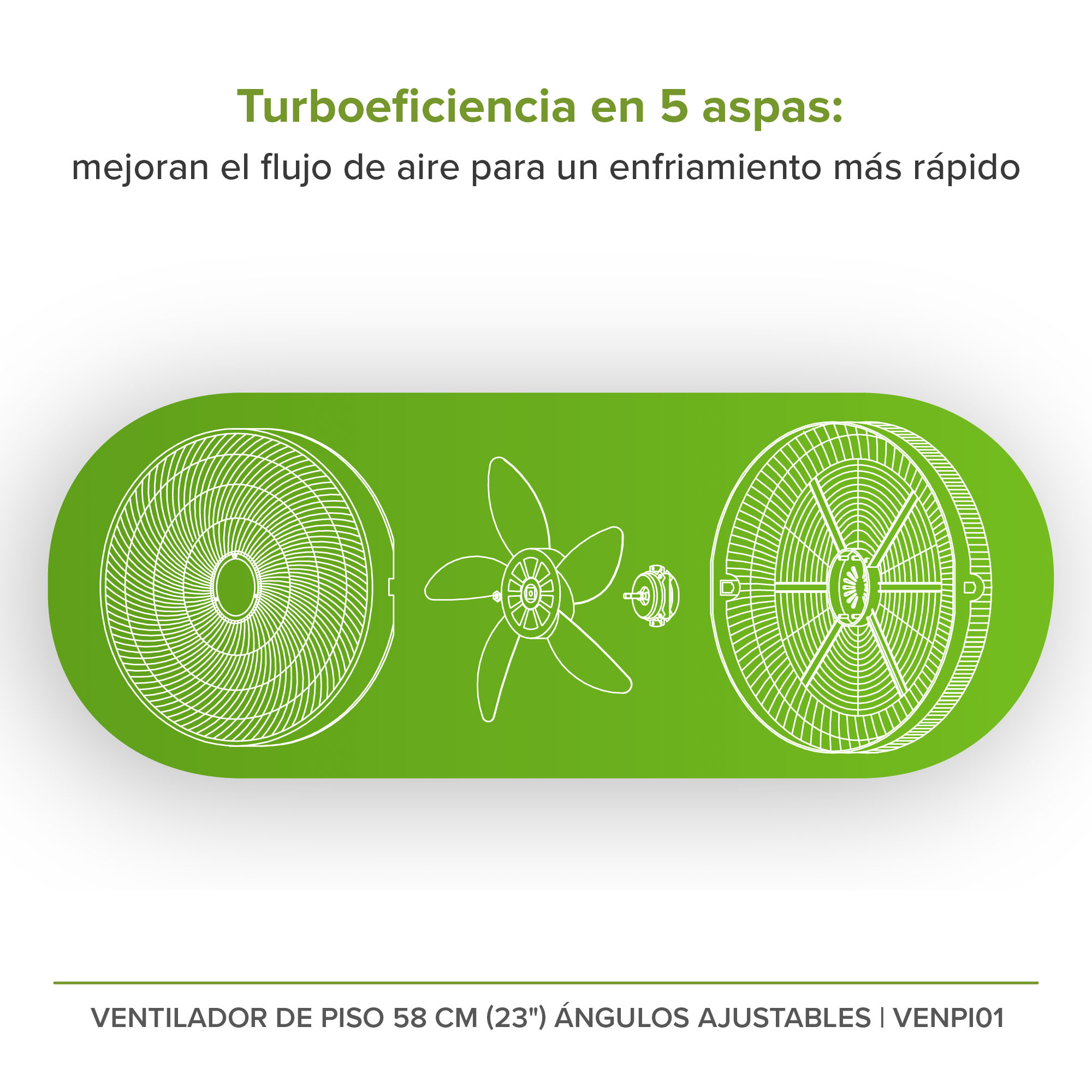 Foto 4 pulgar | Ventilador de Piso Avera de 23" 3 Velocidades