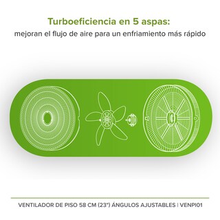 Foto 3 | Ventilador de Piso Avera de 23" 3 Velocidades