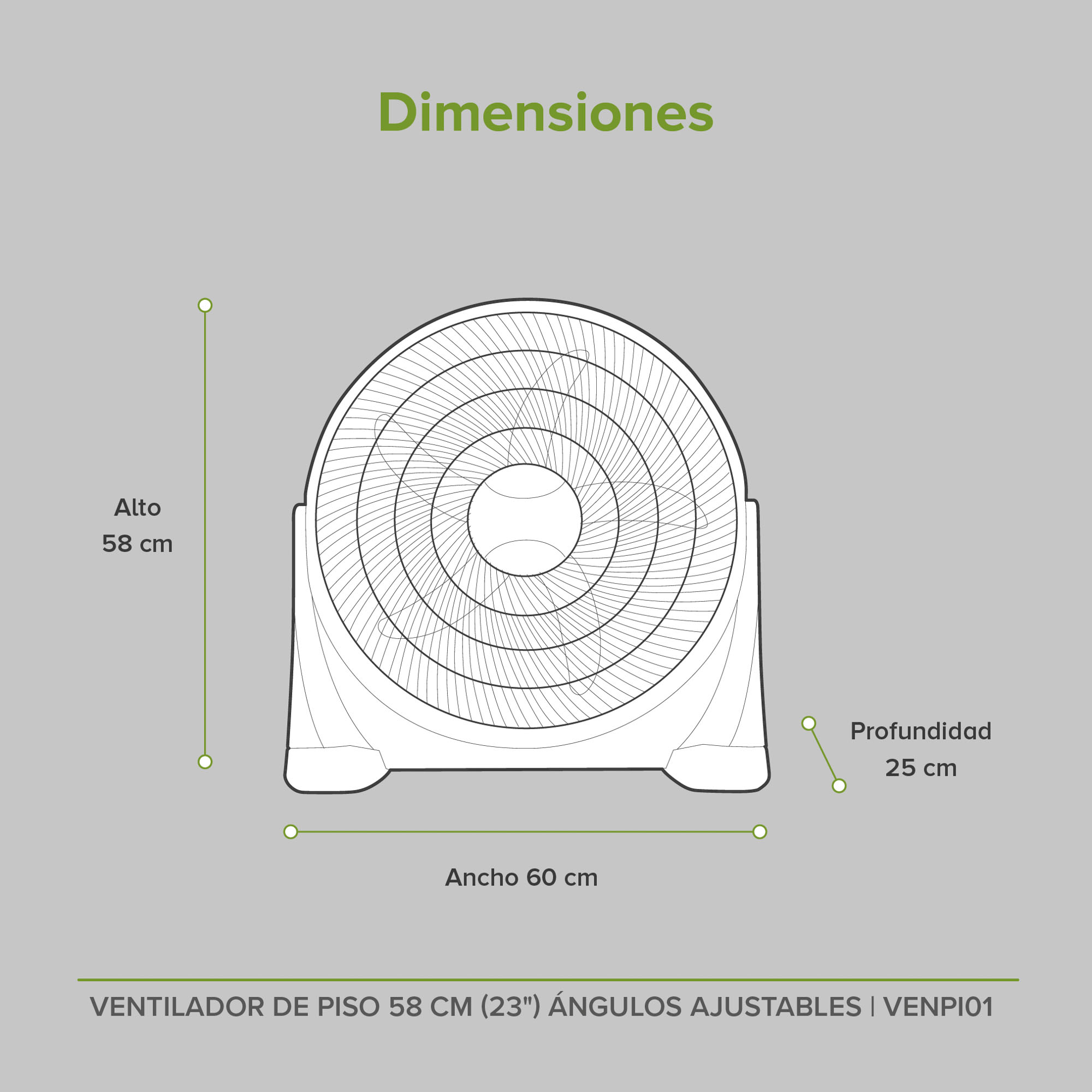 Foto 8 pulgar | Ventilador de Piso Avera de 23" 3 Velocidades