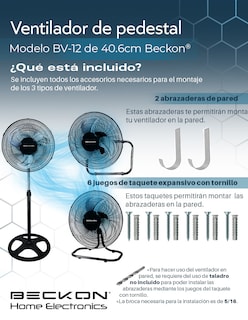 Foto 4 | Ventilador de Pedestal Beckon Bv-12 Turbo Fan 3 en 1 Silencioso