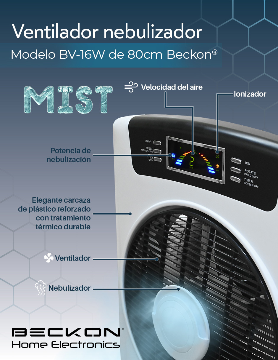 Foto 4 pulgar | Ventilador Nebulizador con Ionizador y Control Remoto 80cm