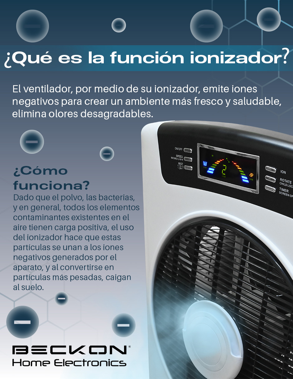 Foto 7 pulgar | Ventilador Nebulizador con Ionizador y Control Remoto 80cm