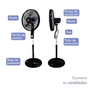 Foto 3 | Ventilador De Pedestal Rca Rc-16b2 Negro 3 Velocidades