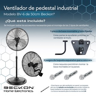 Foto 3 | Ventilador Industrial Beckon Negro 2 En 1