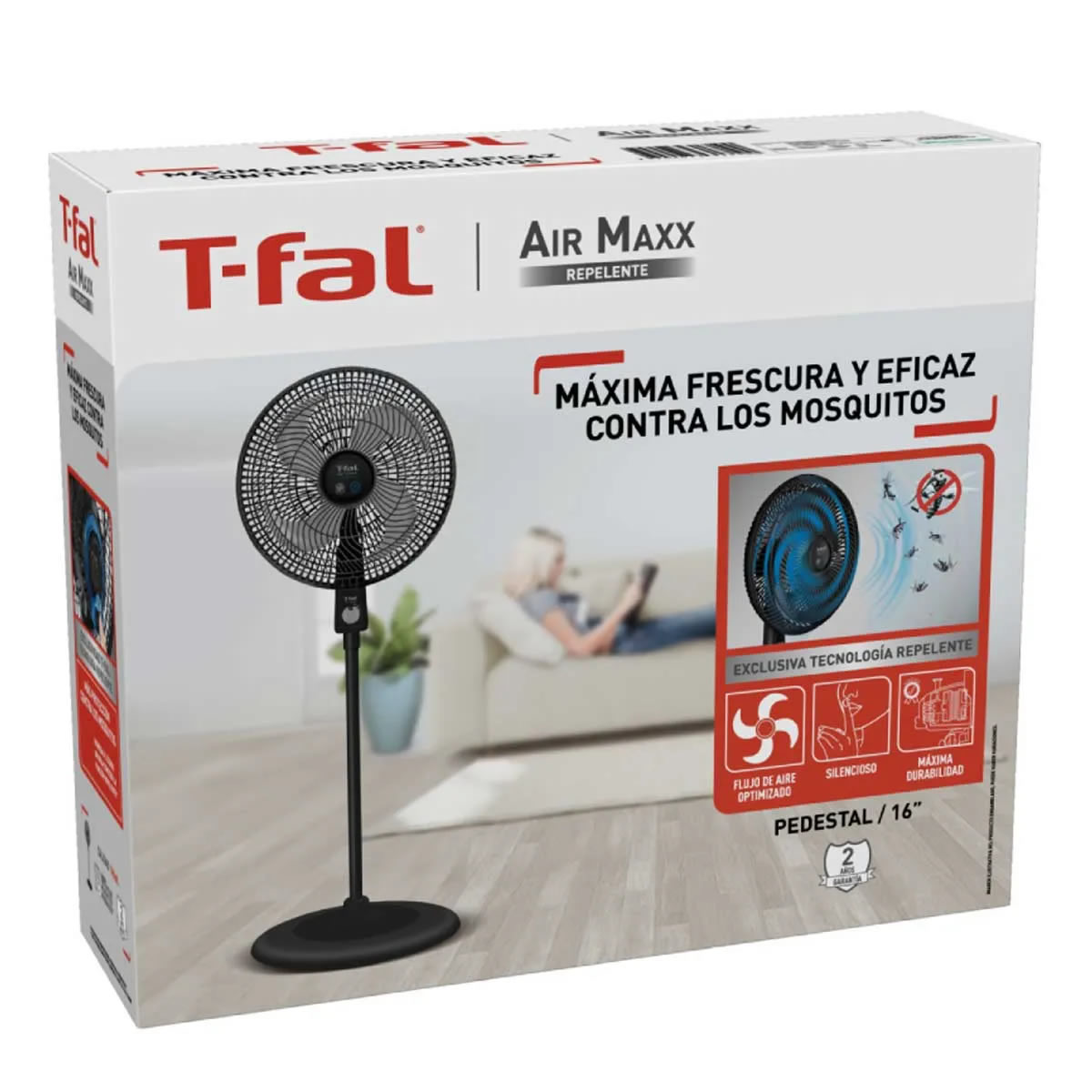 Foto 9 pulgar | Ventilador T-fal Air Maxx Repelente Ve3171x0 3 Velocidades