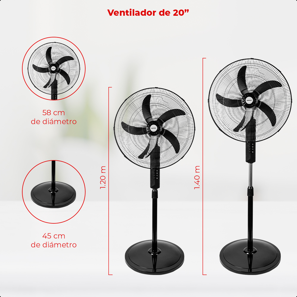 Foto 5 pulgar | Ventilador Daewoo De Pedestal  20'' 3 Velocidades de 90 W