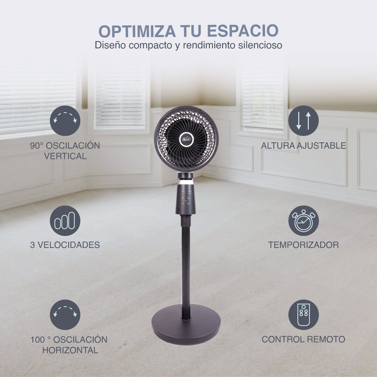 Foto 3 pulgar | Ventilador Skye Care Air Cilinder Giratorio