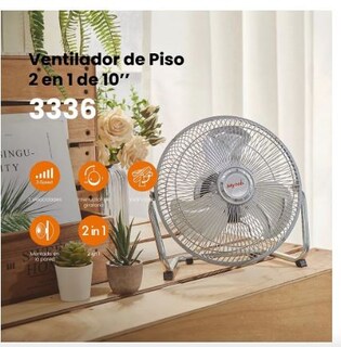 Foto 2 | Ventilador De Piso Y Pared De 10 Pulgadas 2 En 1 Color Gris
